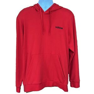 Adidas Men's Red Spell Out Logo Pullover Hoodie Sweatshirt w/ Pocket Size XL
